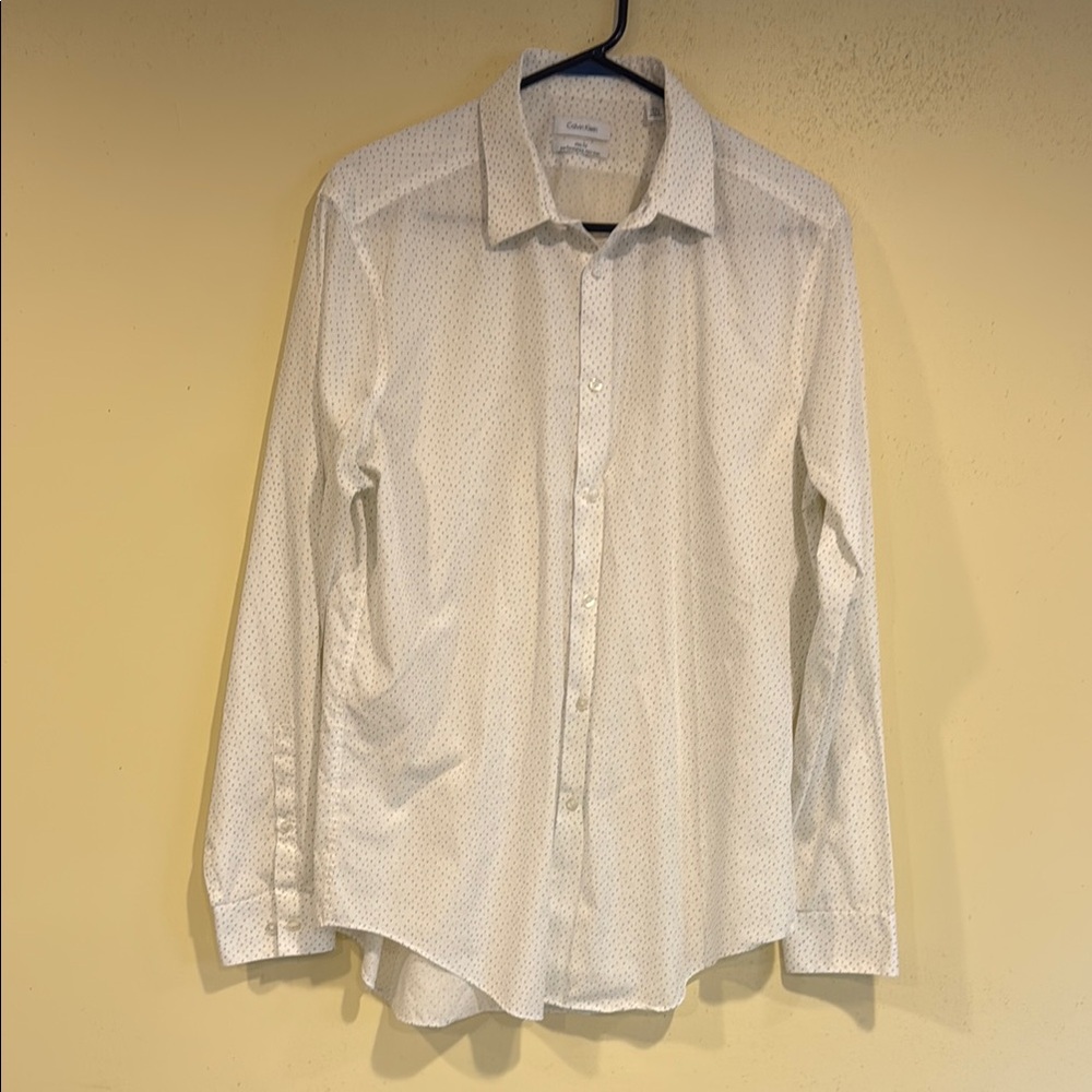 Calvin Klein Performance White Dress Shirt Classic Business Essential